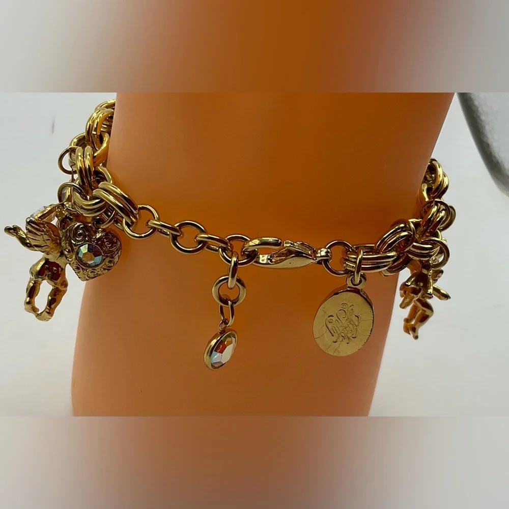 Kirk’s Folly:”Hearts and Angels” charms bracelet ~necklace set vintage retired. - Picture 6 of 9